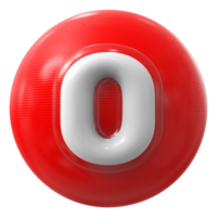 Red 3D Number 0 png