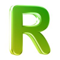 3D Font Letter R uppercase png