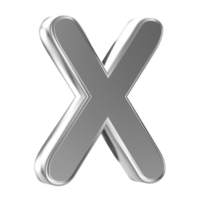 3D Font Letter X uppercase png