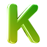 3D Font Letter K uppercase png