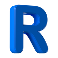 3D Font Letter R uppercase png
