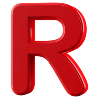 3D Font Letter R uppercase png