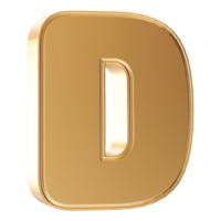 3D Font Letter D uppercase png