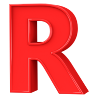 3D Font Letter R uppercase png