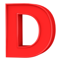 3D Font Letter D uppercase png