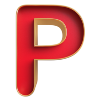 3D Font Letter P uppercase png