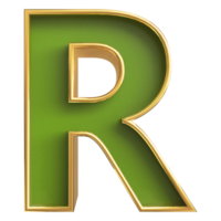 3D Font Letter R uppercase png