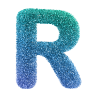 3d Fonte carta r maiúscula png