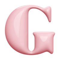3D Font Letter G uppercase png