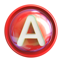 Icon 3D Font Letter A uppercase png