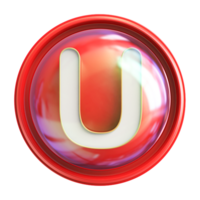 Icon 3D Font Letter U uppercase png