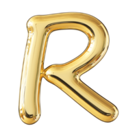 Gold 3D Font Letter R uppercase png