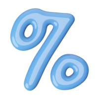 Blue 3D Percent Symbol png