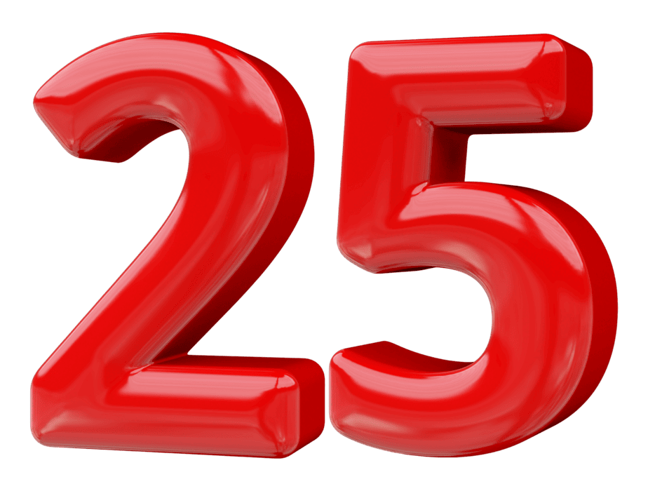 Number 25 PNGs for Free Download