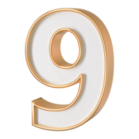 Gold 3D Number 9 png