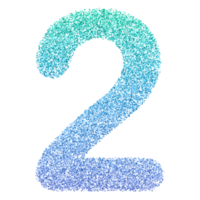 Gradient Glitter Number 2 png