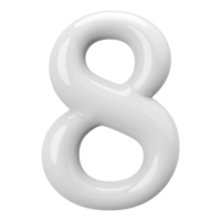 Silver 3D Number 8 png