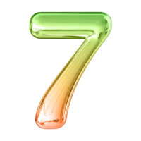 Gradient Bubble 3D Number 7 png