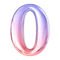 Gradient Bubble 3D Number 0 png