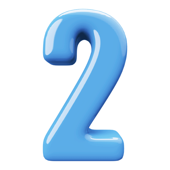 Number 2 PNGs for Free Download