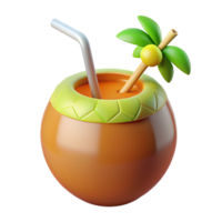 Noce di cocco bevanda 3d rendere png
