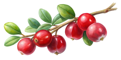 Branch with Cranberries - Transparent Background Branch png