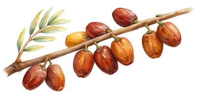 Branch with Dates - Isolated on Transparent Background png