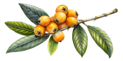 Branch with Loquats - Isolated on Transparent Background png