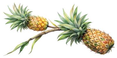 ramo com abacaxi - isolado em transparente fundo png