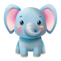 Happy Kawaii Elephant - Isolated on Transparent Background png
