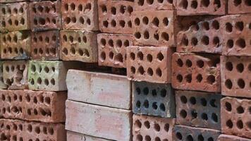 pile of brick, red brick, orange brick photo