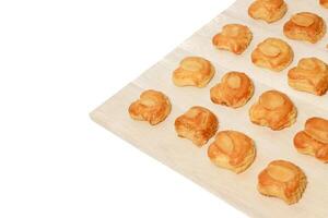 peanut almond cookies topped with sliced peanuts. photo