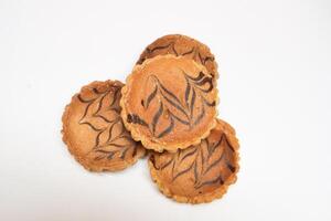 Chocolate pie Isolated on white background. photo