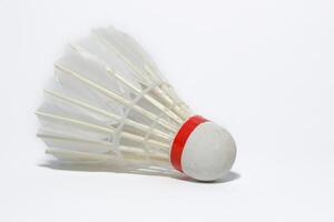 White Feather Shuttlecocks Badminton isolated on white. photo