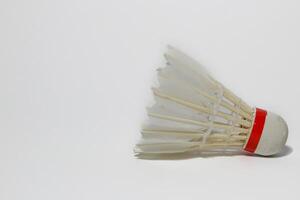 White Feather Shuttlecocks Badminton isolated on white. photo