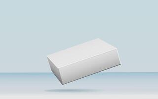 3d rendering realistic white box packaging mockup in studio background. Product mock up modern concept photo