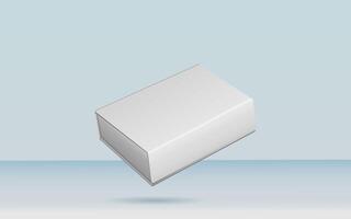 3d rendering realistic white box packaging mockup in studio background. Product mock up modern concept photo