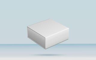 3d rendering realistic white box packaging mockup in studio background. Product mock up modern concept photo
