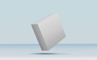 3d rendering realistic white box packaging mockup in studio background. Product mock up modern concept photo
