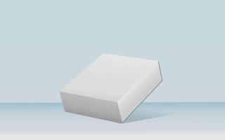 3d rendering realistic white box packaging mockup in studio background. Product mock up modern concept photo