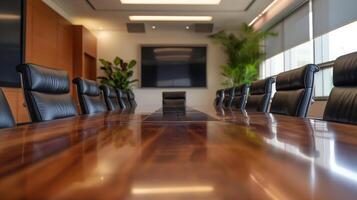 Interior of modern conference room. 3d rendering mock up image photo