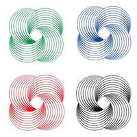 Geometric Spiral Logo Vortex Art Spirals Icon colorful variant with white background vector