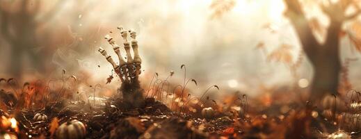 CG 3D artwork of a Halloween landscape photo