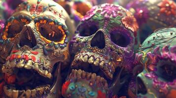 Low-angle perspective of Day of the Dead festival photo