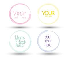 Handwritten with color circle brush stroke backgrounds for business, banner, promotion and advertising. Abstract banners. Design illustration elements. - vector