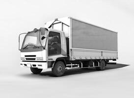 Cargo truck on white background photo