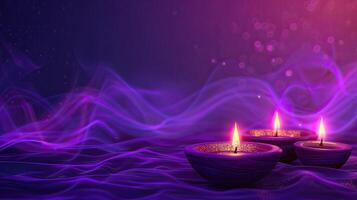 candle and lotus of diwali photo