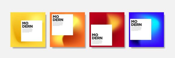 Set of modern post business templates vector