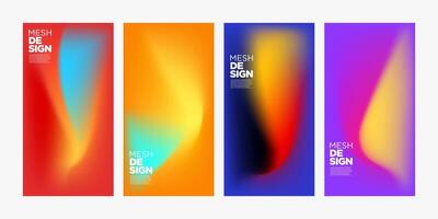Collection of social media background templates. Gradient mesh technique. Social media templates for banners, flyers, posters, brochures, Instagram posts, etc. vector
