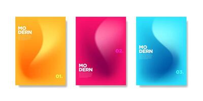 Set of modern gradient mesh background business templates vector